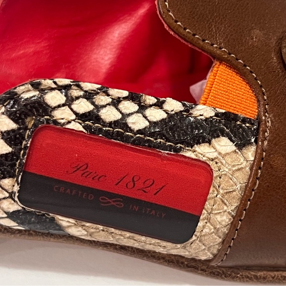 Parc Orion 1821 Genuine Leather Ostrich & Croc Mules 38/7.5 - Picture 9 of 17